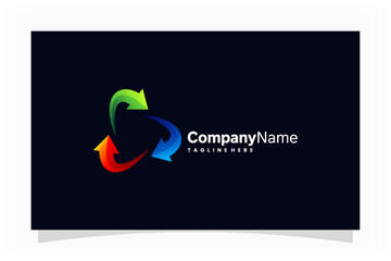 colorful rotation arrow logo template