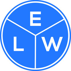 ELW letter logo design on White background. ELW creative Circle letter logo concept. ELW letter design. 