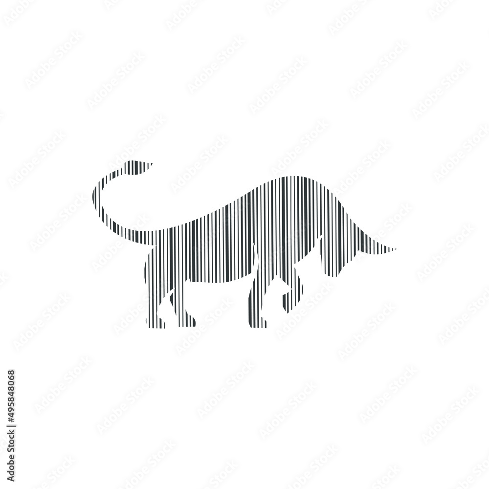 Wall mural bull line art logo design icon vector illusrtration