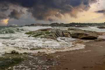 beautiful sunset over the Indian Ocean Sri Lanka