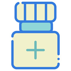 Pill Jar Icon Illustration with Flat Style