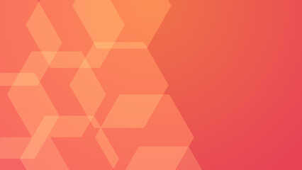 abstract modern hexagon pattern on orange lighting background with copy space for creative graphic design
