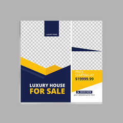 Set of social media post template and marketing webinar other seminars, online courses and classes, suitable modern banner and real estate square banner design template etc.