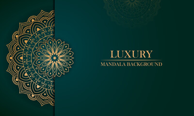 Luxury mandala background with golden arabesque pattern Arabic Islamic Background style. Luxury decorative mandala for print, poster, cover, brochure, flyer, banner.