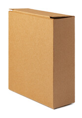 Brown cardboard box isolated on white background