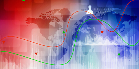 2d rendering Stock market online business concept. business Graph 
