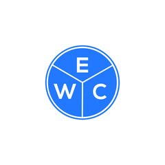EWC letter logo design on White background. EWC creative Circle letter logo concept. EWC letter design. 