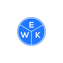 EWK letter logo design on White background. EWK creative Circle letter logo concept. EWK letter design. 