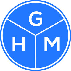 GHM letter logo design on White background. GHM creative Circle letter logo concept. GHM letter design. 