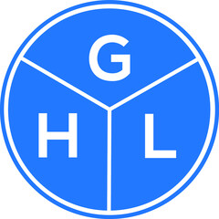 GHL letter logo design on White background. GHL creative Circle letter logo concept. GHL letter design. 
