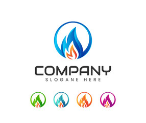 Fire flame logo. creative flame fire logo design vector illustration
