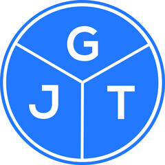 GJT letter logo design on White background. GJT creative Circle letter logo concept. GJT letter design. 