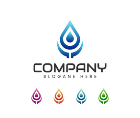 Water drop plumbing logo design. water drop vector logo concept design template