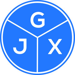 GJX letter logo design on White background. GJX creative Circle letter logo concept. GJX letter design. 
