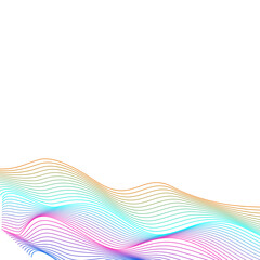 Rainbow Blend Background White Vector. Creative Backdrop. Gradient Mesh Futuristic. Curve Array Template. Multicolored Relax Wave.