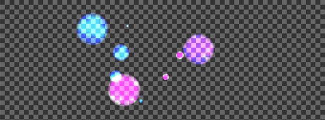 Pink Flare Background Transparent Vector. Ball Overlay Template. Year Texture. Purple Dot Noise Card. Blue Firework.