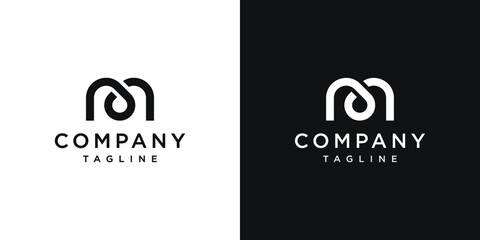 Creative Letter MO Monogram Logo Design Icon Template White and Black Background - obrazy, fototapety, plakaty