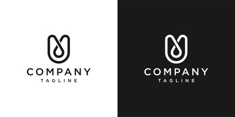 Creative Letter U Monogram Logo Design Icon Template White and Black Background © arttools