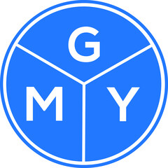 GMY letter logo design on white background. GMY  creative circle letter logo concept. GMY letter design.