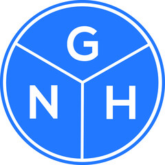 Fototapeta premium GNH letter logo design on white background. GNH creative circle letter logo concept. GNH letter design.