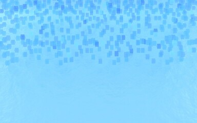 3DCG　夏の海のイメージ、立方体のアブストラクト、コピースペース