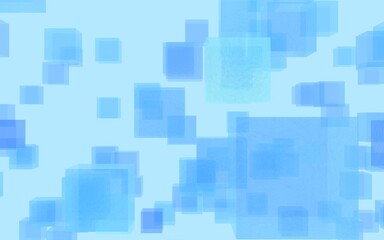 3DCG　夏の海のイメージ、立方体のアブストラクト