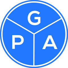 GPA letter logo design on White background. GPA  creative Circle letter logo concept. GPA letter design.