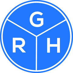 GRH letter logo design on White background. GRH creative Circle letter logo concept. GRH letter design. 