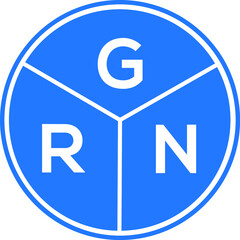 GRN letter logo design on White background. GRN creative Circle letter logo concept. GRN letter design. 