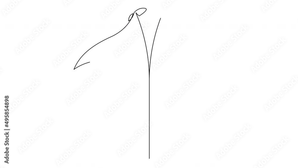 Poster self drawing simple animation of single continuous one line drawing of manta ray. drawing by hand, b