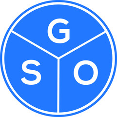 Fototapeta premium GSO letter logo design on White background. GSO creative Circle letter logo concept. GSO letter design. 