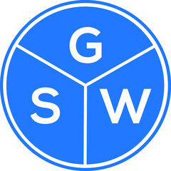 GSW letter logo design on White background. GSW creative Circle letter logo concept. GSW letter design. 