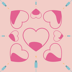 Heart needs recharging. low battery heart and charging cable.