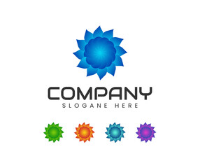 Abstract flower logo design template