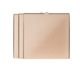 Empty Pizza box on White Background, top view