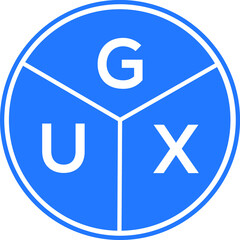 GUX letter logo design on White background. GUX creative Circle letter logo concept. GUX letter design. 