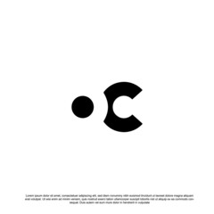 Letter OC line logo design. Linear creative minimal monochrome monogram symbol.	