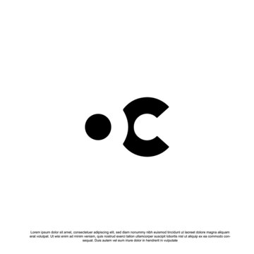 Letter OC line logo design. Linear creative minimal monochrome monogram symbol.	