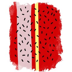 Red Texture Isolated On A White Background Hand Drawn Illustration	