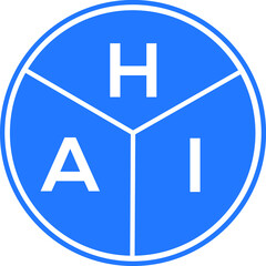 HAI letter logo design on White background. HAI creative Circle letter logo concept. HAI letter design.  