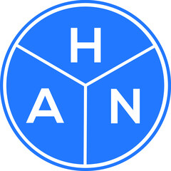 HAN letter logo design on White background. HAN creative Circle letter logo concept. HAN letter design. 