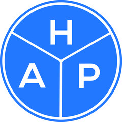 HAP letter logo design on White background. HAP creative Circle letter logo concept. HAP letter design. 