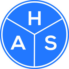 HAS letter logo design on White background. HAS creative Circle letter logo concept. HAS letter design. 