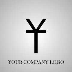 Obraz premium Your Company logo YT template. Wings design element illustration. Corporate branding identity.YT Alphabet letter logo. Abstract Glossy Red Black logo type design template in Grey background.