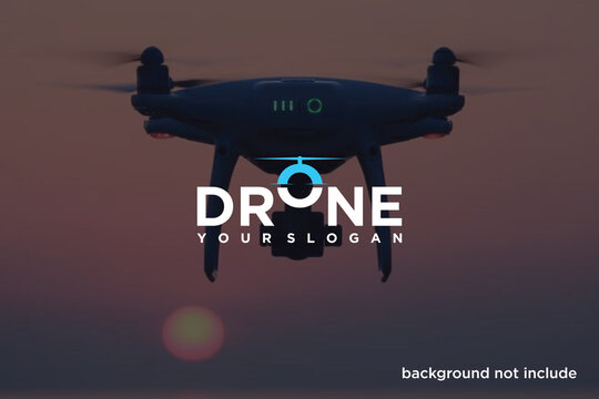 creative logo drone, drone logo, typography logo.