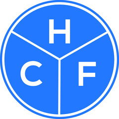 Fototapeta premium HCF letter logo design on white background. HCF creative circle letter logo concept. HCF letter design.