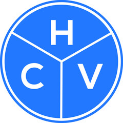 HCV letter logo design on white background. HCV  creative circle letter logo concept. HCV letter design.