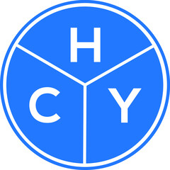 Fototapeta premium HCY letter logo design on white background. HCY creative circle letter logo concept. HCY letter design.