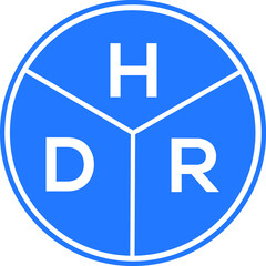 HDR letter logo design on white background. HDR  creative circle letter logo concept. HDR letter design.