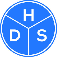 HDS letter logo design on white background. HDS  creative circle letter logo concept. HDS letter design.